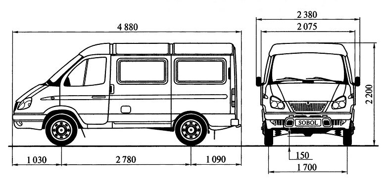 Схема габариты газель бизнес