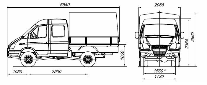 Кузов газель схема