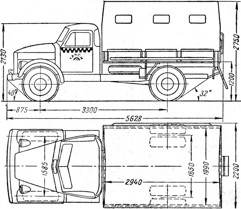 Чертеж газ. ГАЗ-51 кабина габариты. ГАЗ 51 габариты. ГАЗ 52 габариты кузова. Габариты ГАЗ 52 шасси.